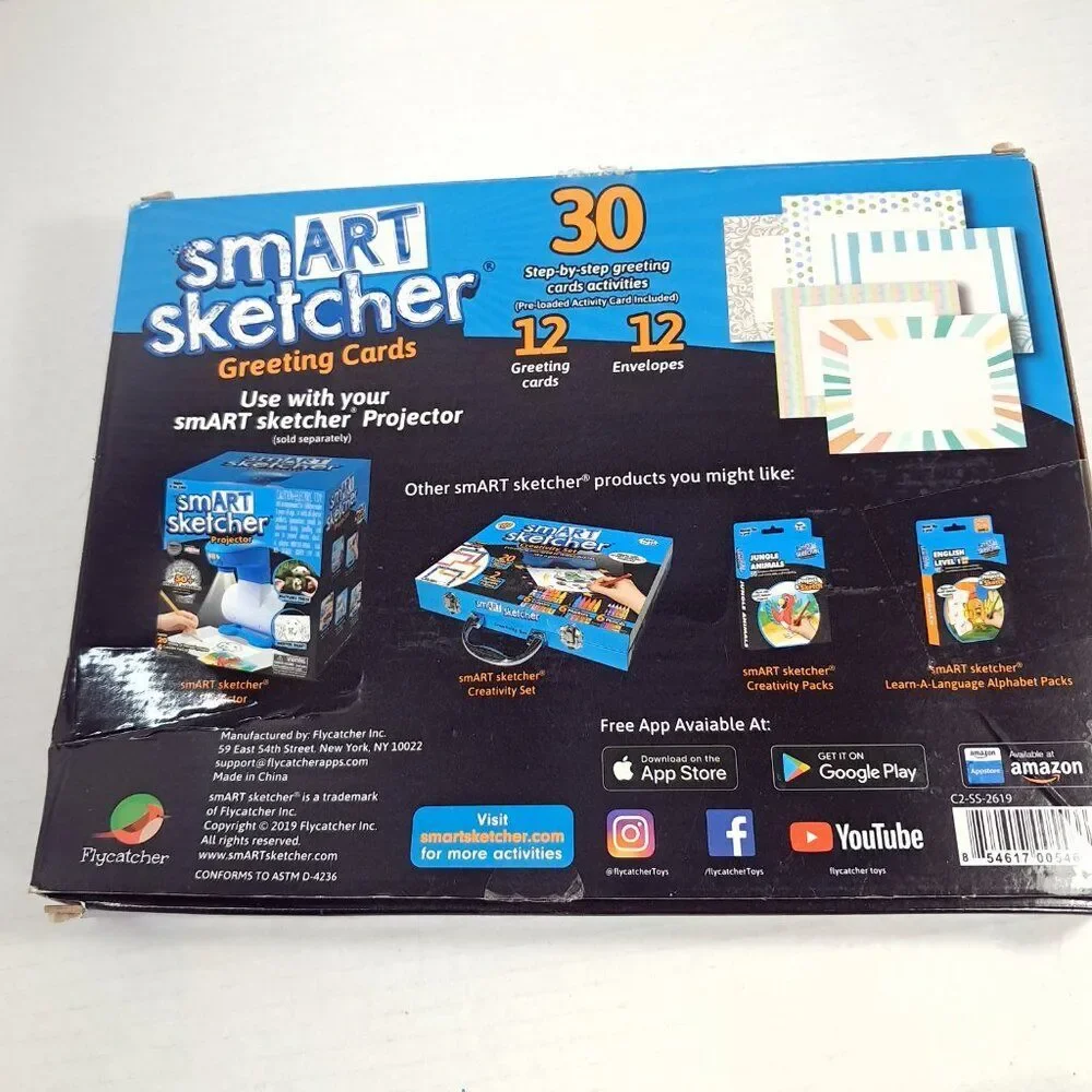 smART Sketcher Greeting Cards Set Create & Color & cartridge‎ use w/ projector